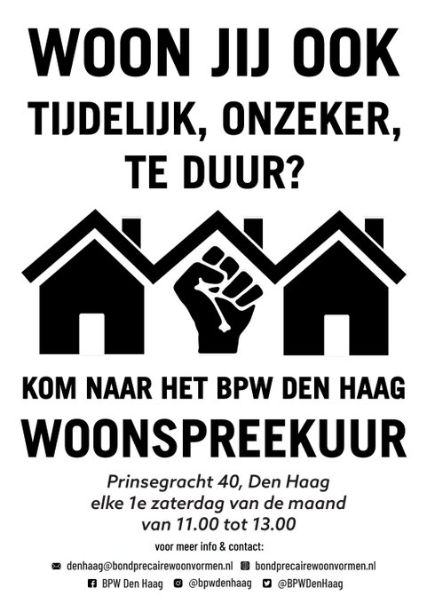 tegen woononzekerheid flyer