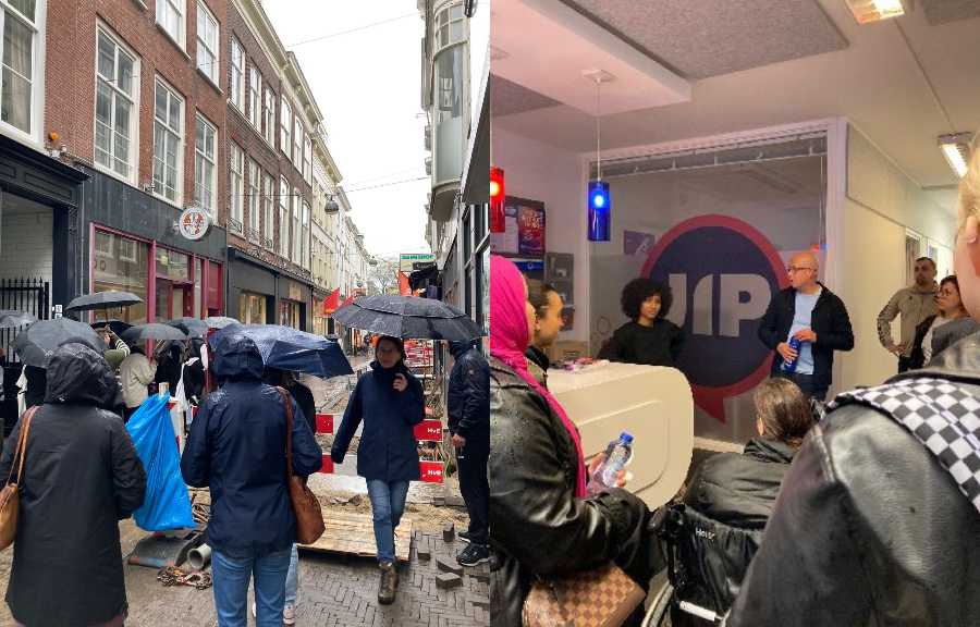 Stadstoer met studenten sociale studies centrum-