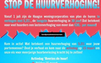 Bewoners sociale huurwoningen protesteren tegen huurverhoging van 5,3 procent
