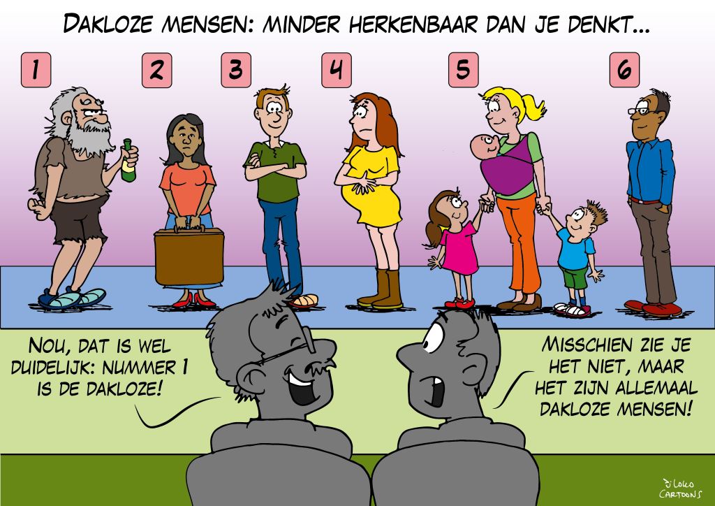 Cartoon 1 - Dakloze mensen - minder herkenbaar dan je denkt